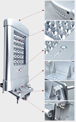 6m Chiều cao 12W Đèn Warm trắng Bridgelux IP66 ngoài trời tích hợp năng lượng mặt trời đường LED