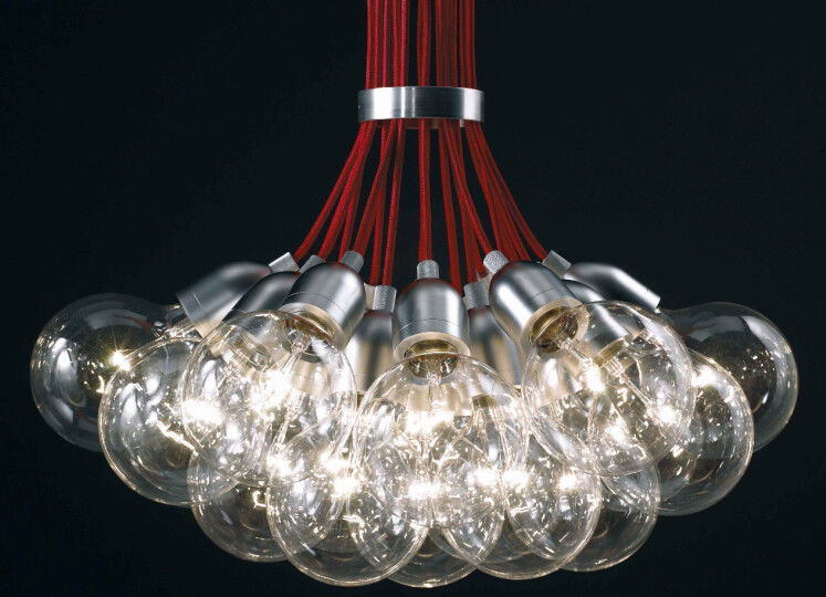 Nhôm Glass Ball Chandelier 19 Thủ trưởng E27 Lights Đối với trang trí phòng